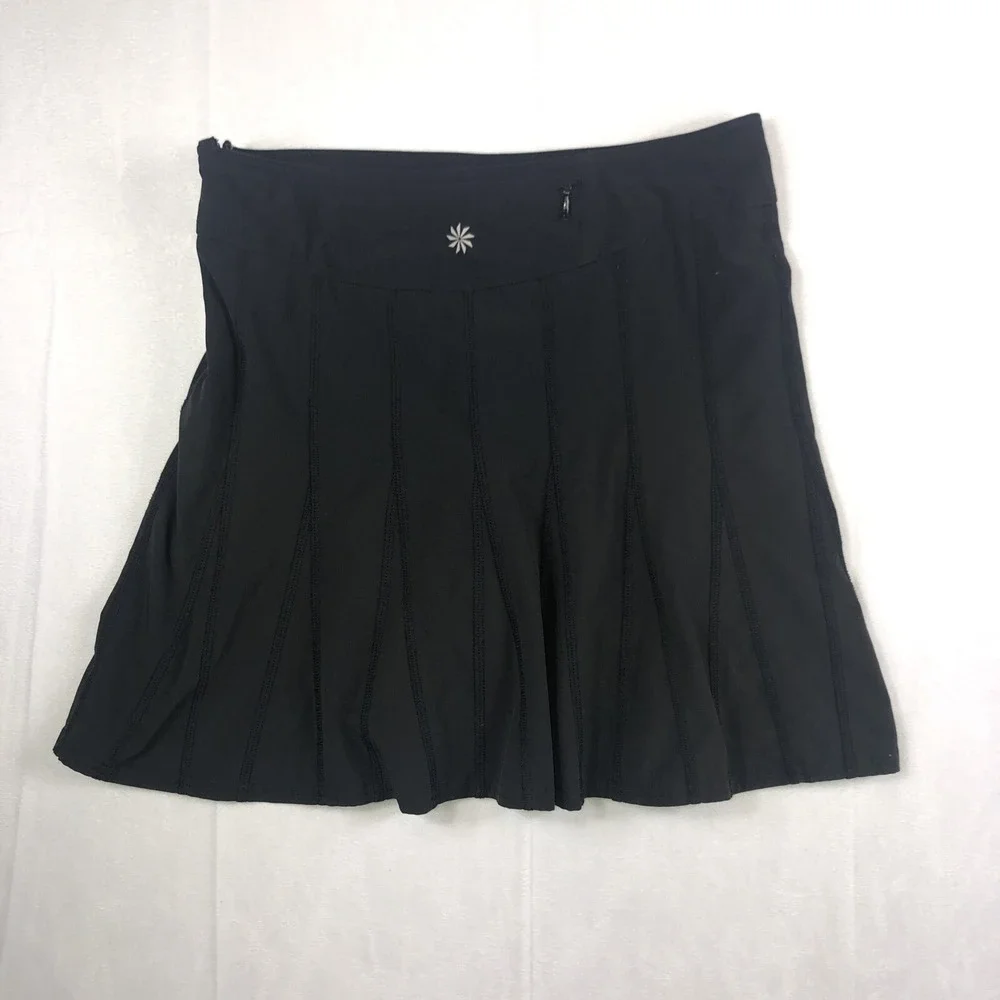 Athleta Skort Women's Sz 0 Black Wear About‎ Pleated Skort Hiking Gym Yoga Skirt